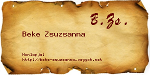 Beke Zsuzsanna névjegykártya