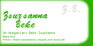 zsuzsanna beke business card